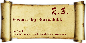 Rovenszky Bernadett névjegykártya